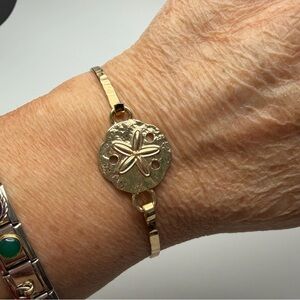 Hammered Sand Dollar Bangle  Bracelet